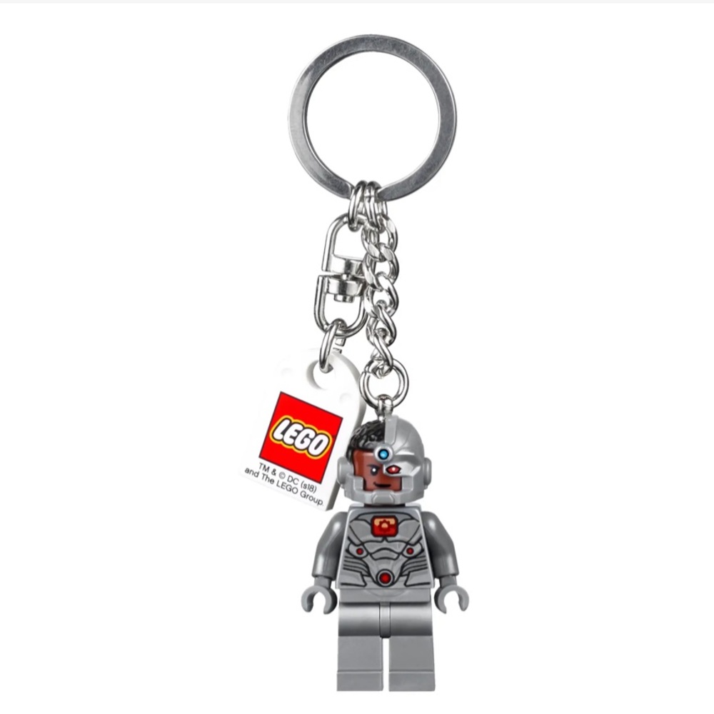 Lego DC Super Heroes Cyborg key chain. New with tags